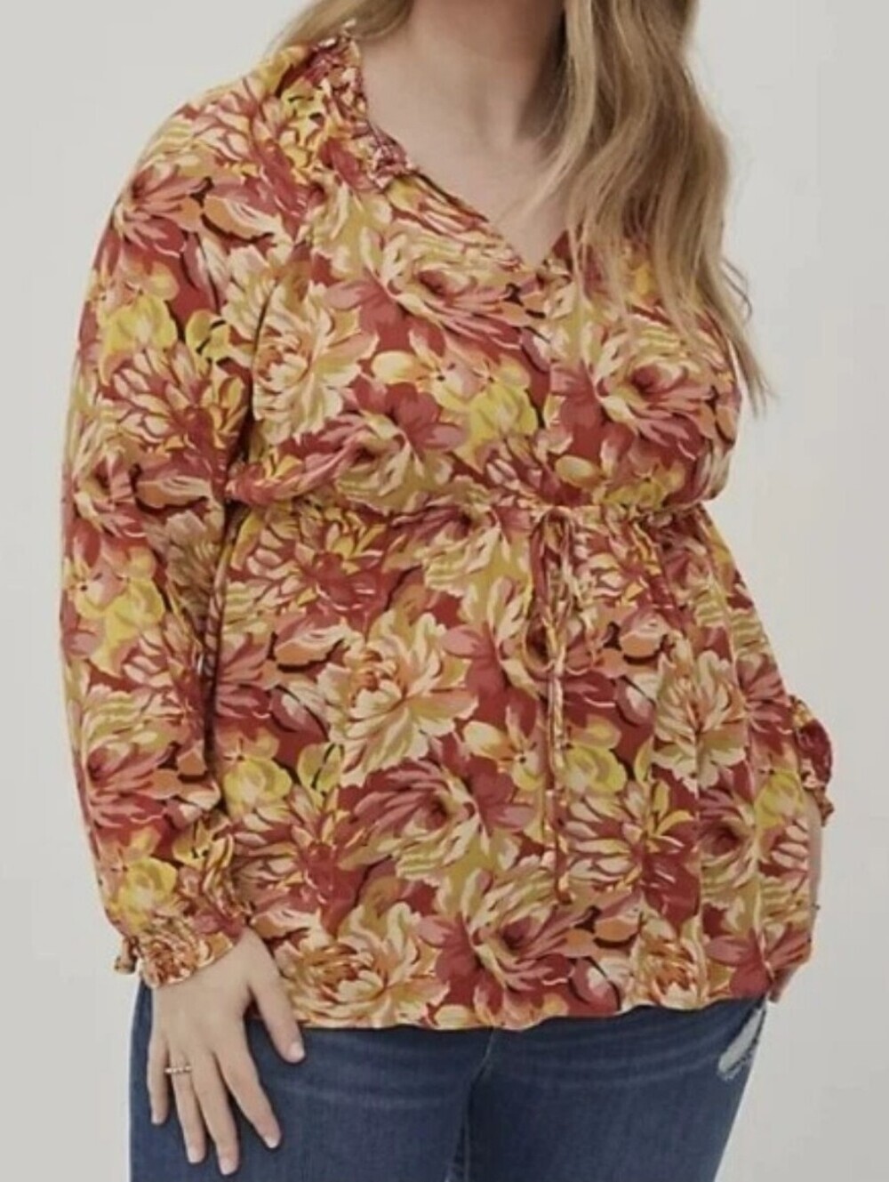 Torrid Size 0 Long Sleeve Peasant Blouse